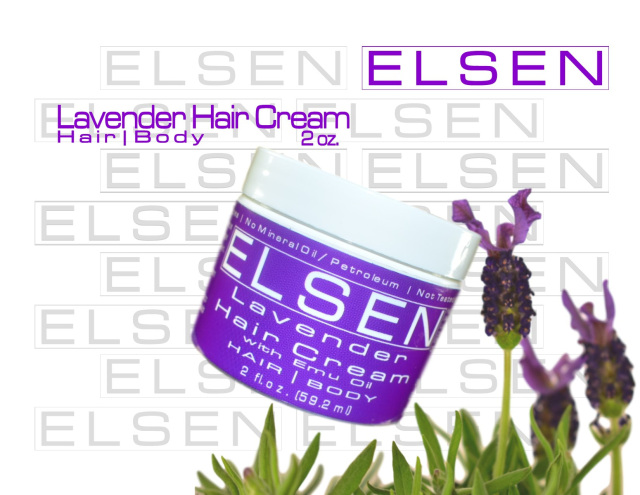 ELSEN Lavender Hair Cream with Emu Oil Travel Size 2oz.